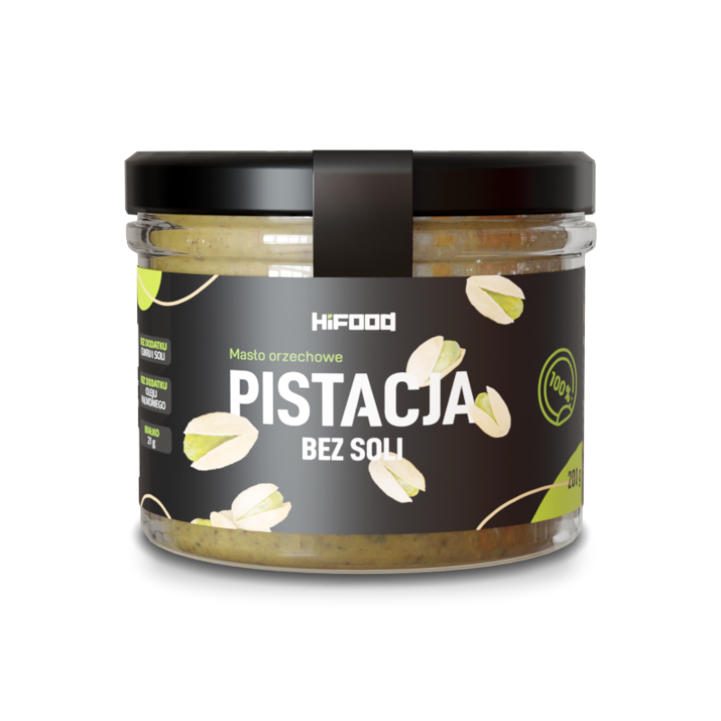 Krem pistacjowy 100%, Pistacja bez soli 200g HiFOOD
