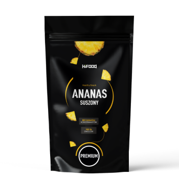 Ananas suszony organiczny 100% bez cukru, niesiarkowany HiFOOD