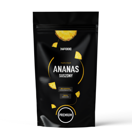 Ananas suszony organiczny 100% bez cukru, niesiarkowany HiFOOD