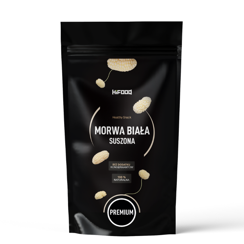 Suszona Morwa Biała cały - owoc 100% naturalna, niesiarkowana HiFOOD