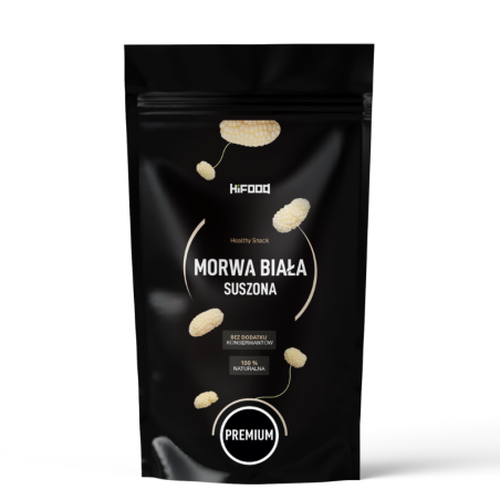 Suszona Morwa Biała cały - owoc 100% naturalna, niesiarkowana HiFOOD