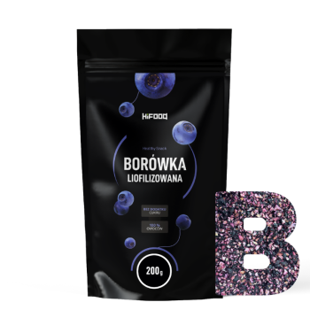 Borówka liofilizowana GRYS 100% owocu bez cukru, bez konserwantów