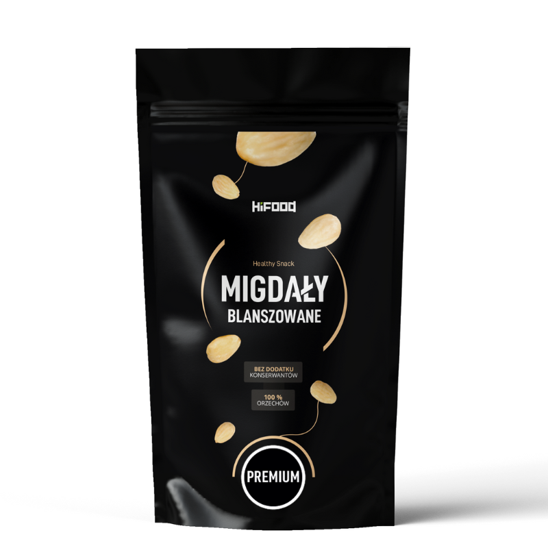 Migdały blanszowane, całe, Migdały premium, naturalne - HiFOOD