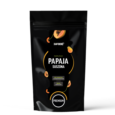 Papaja Suszona kawałki Melonowiec naturalny, miękki, słodki owoc