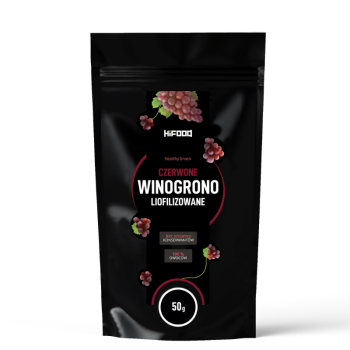 Winogrona Liofilizowane Czerwone Kawałki 100%, 50g, 100g, 1kg