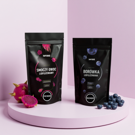 Smoczy Owoc Liofilizowany 100g i Borówka Cała 100g 100% Zestaw