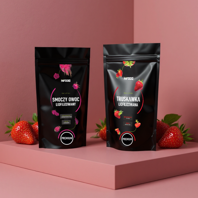 Smoczy Owoc Liofilizowany 100g i Truskawka Plastry100g 100% Zestaw