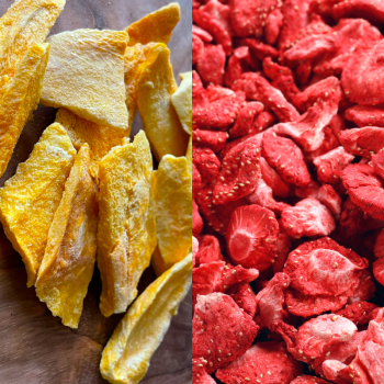 Mango Kawałki 100g i Truskawka Liofilizowana Plastry 100% 100g Zestaw