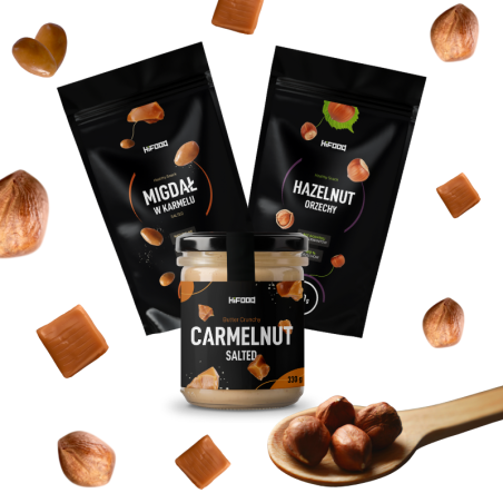 CarmeLOVE, Krem Słony Karmel, Migdały w Karmelu, Orzechy Laskowe