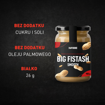 Masło orzechowe 100% naturalne - Fistash BIG Smooth HiFOOD, 900g
