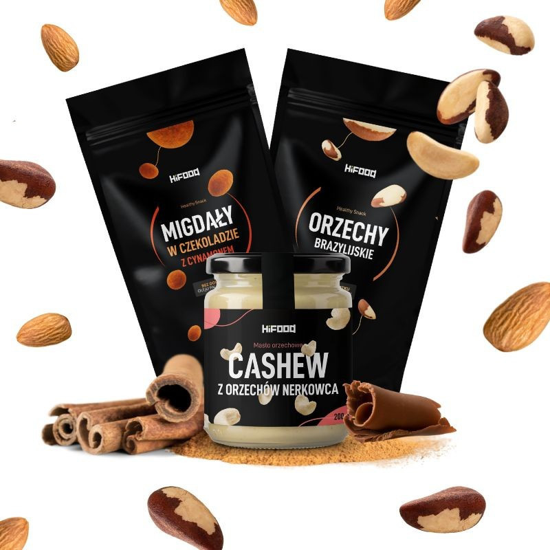 Zestaw prezentowy, Krem z nerkowców Migdał w Cynamonie Orzechy Brazyl