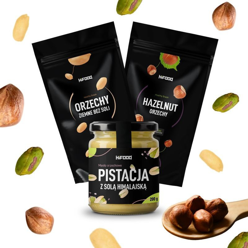 Zestaw prezentowy Krem z pistacji z solą Orzechy Laskowe i Ziemne