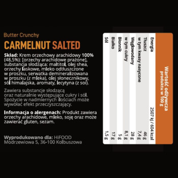 Krem Solony Karmel, Masło Orzechowe - Carmelnut HiFOOD 330g