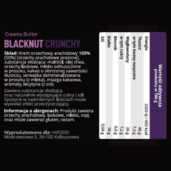 Masło Czekoladowe, Krem czekoladowy - Blacknut HiFOOD, 330g