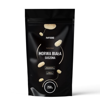Suszona Morwa Biała cały - owoc 100% naturalna, niesiarkowana HiFOOD
