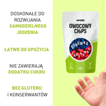 Owocowy Chips Borówka Truskawka zdrowa przekąska dla Twojego dziecka