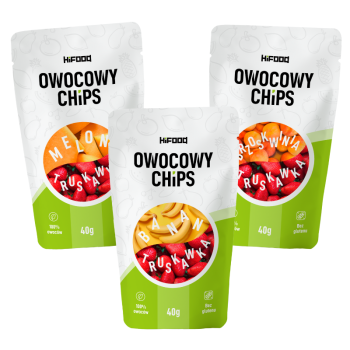 Zestaw owoców liofilizowanych z truskawką 120g przekąska dzieci