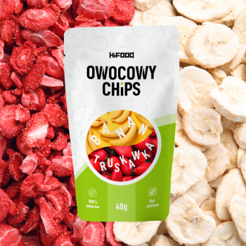 Zestaw owoców liofilizowanych z truskawką 120g przekąska dzieci